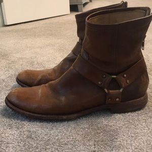 Frye Harness boots size 10 camel brown leather